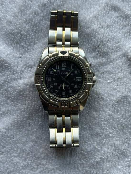 Fossil Star-Master Watch Women 28mm Two-Tone Blue Luminous Stainless New Battery main image 2